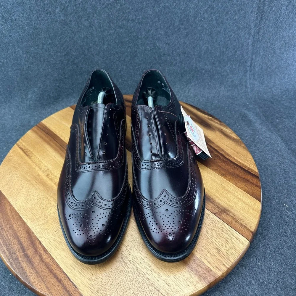 Vintage Executive Imperial Burgundy Wingtip Shoes Made In USA Men's Size 13EEE